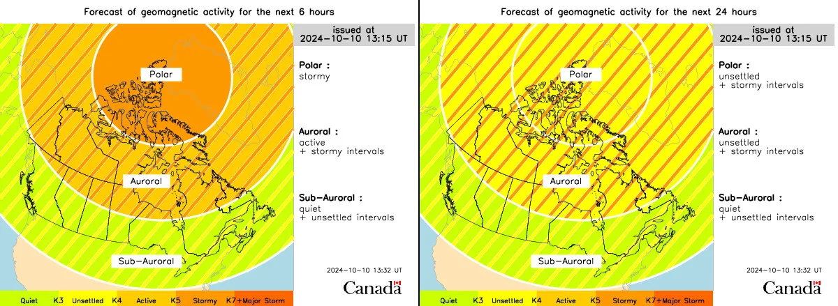 Oct 10-11 24hr geomagnetic forecast - Space Weather Canada