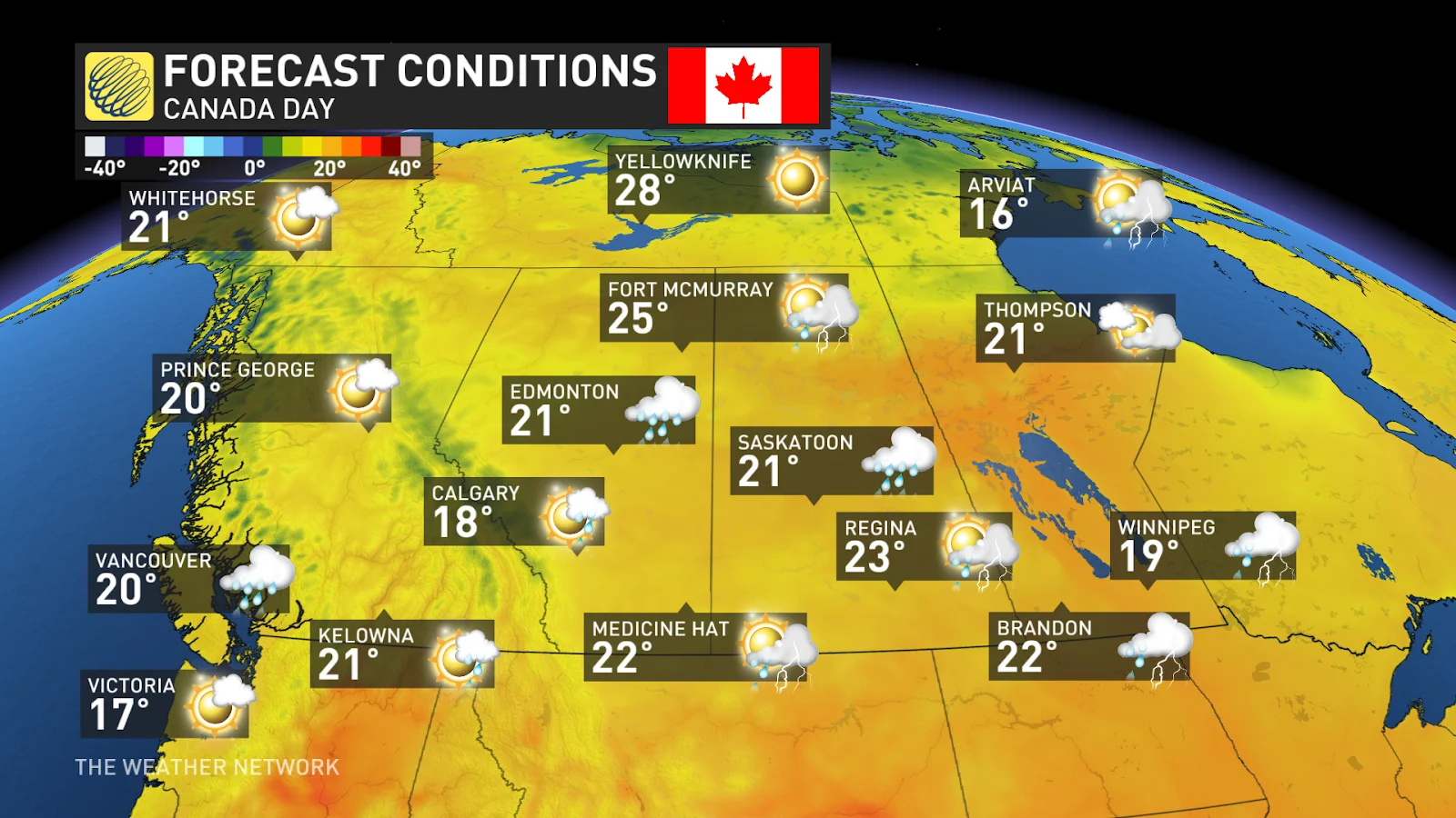 Canada Day West Temperatures