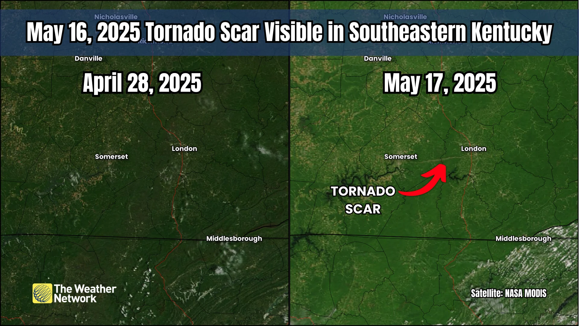 Kentucky Tornado Scar May 2025