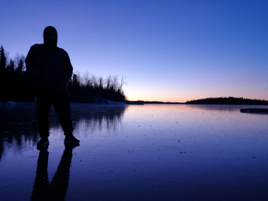 Skipping stones on ice creates a magical sound