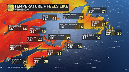 Intense heat and humidity set to infiltrate Atlantic Canada - The