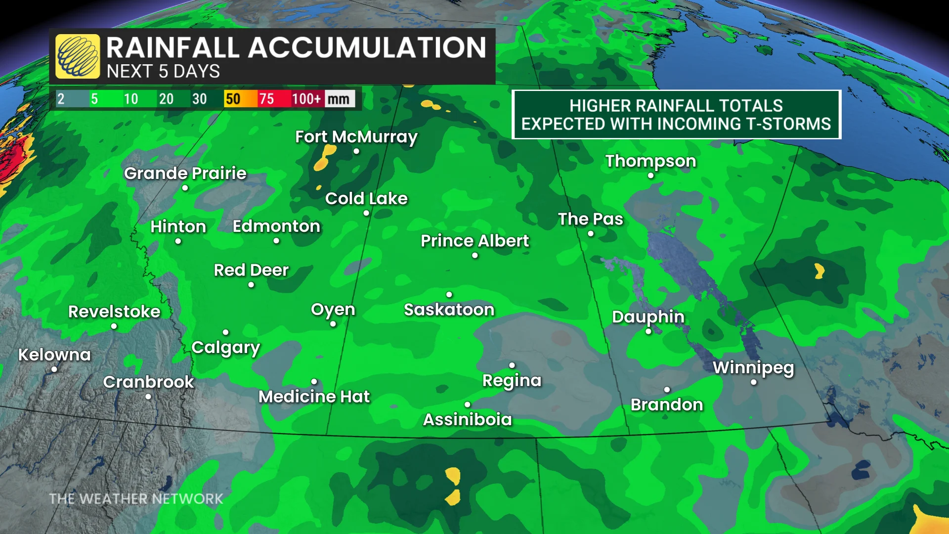 Prairies rainfall next five days