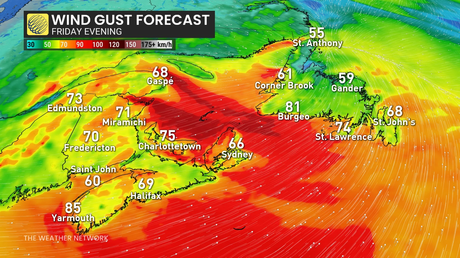 Baron - Atlantic Canada winds Friday evening - Feb11