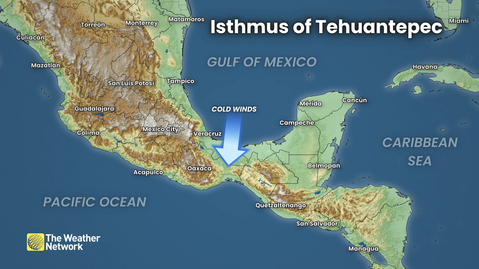 Isthmus of Tehuantepec Locator Graphic