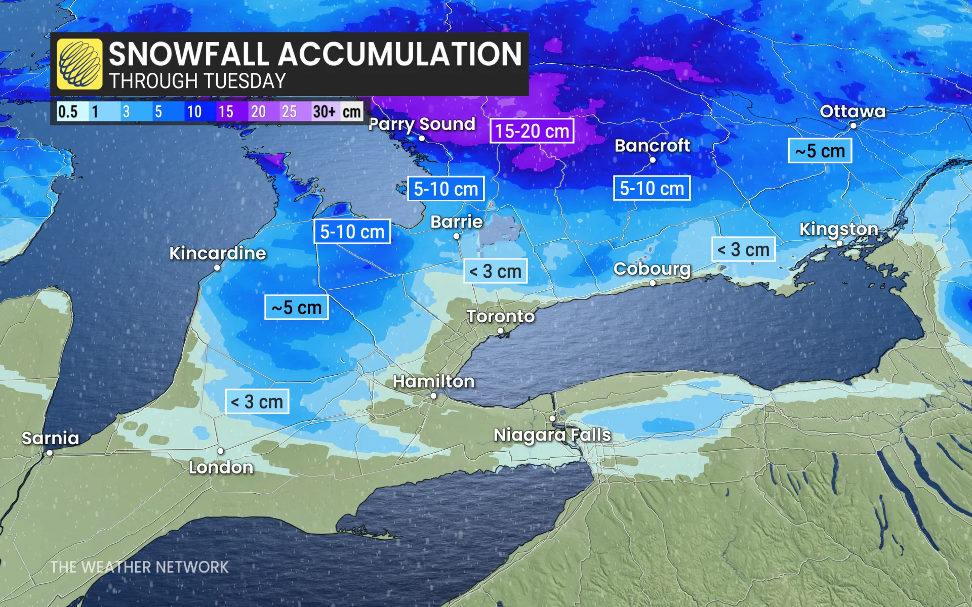 Baron - Ontario snowfall totals - Mar24