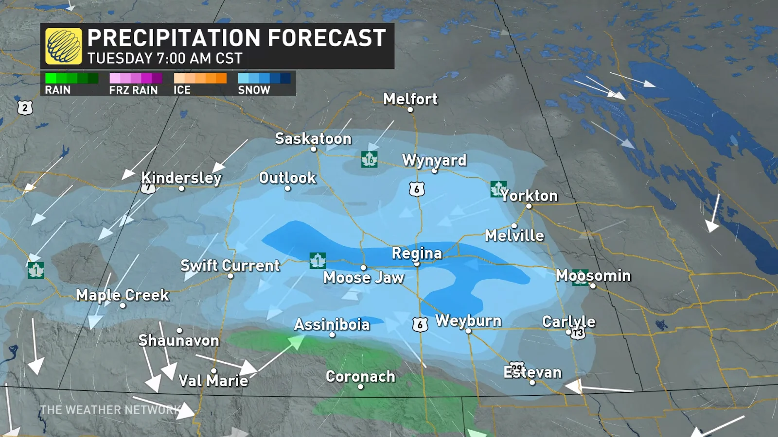 Saskatchewan gears up for first major snowfall, driving woes The