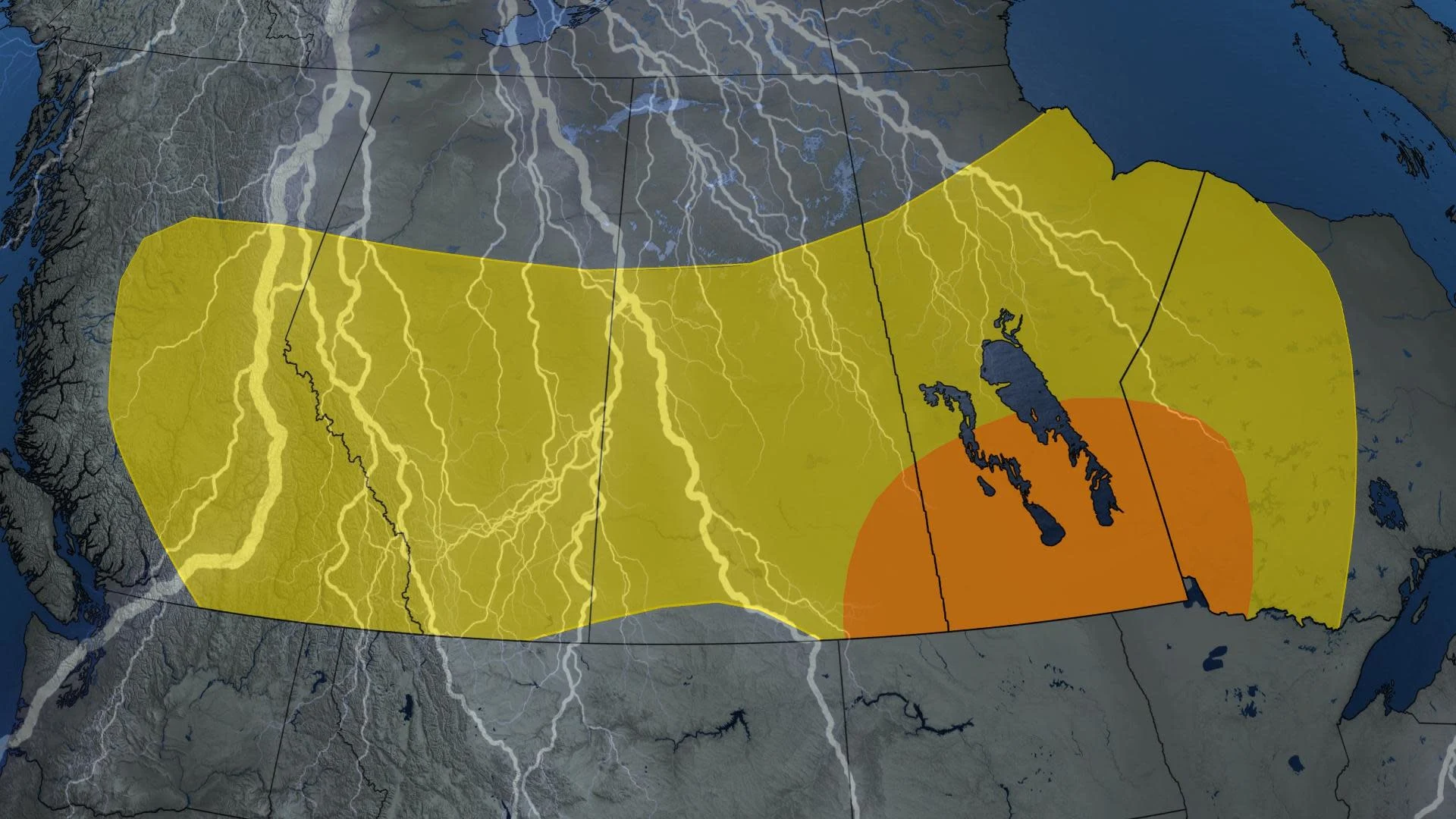 Far-reaching storm risk over B.C., the Prairies with risk to turn severe