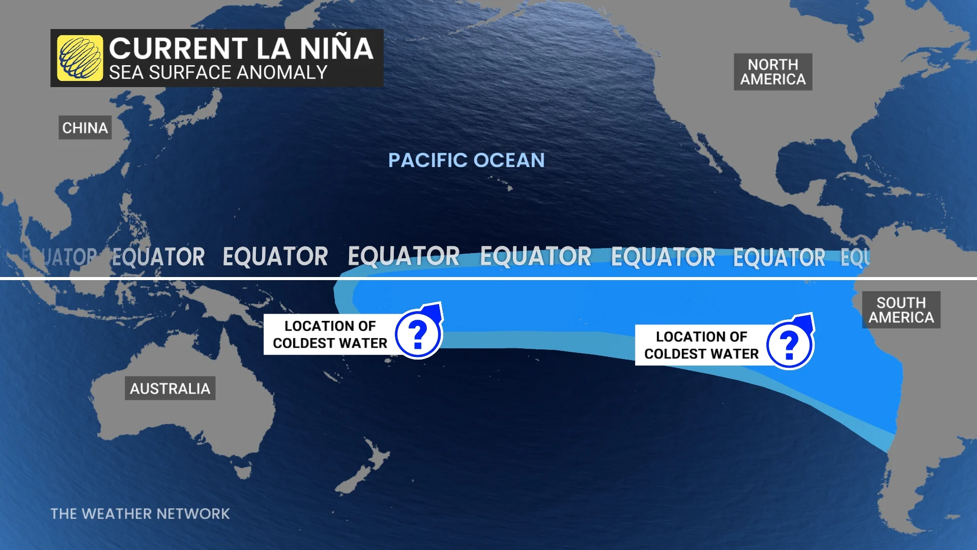 Current La Nina - Sea Surface Anomaly as of Oct. 7, 2024