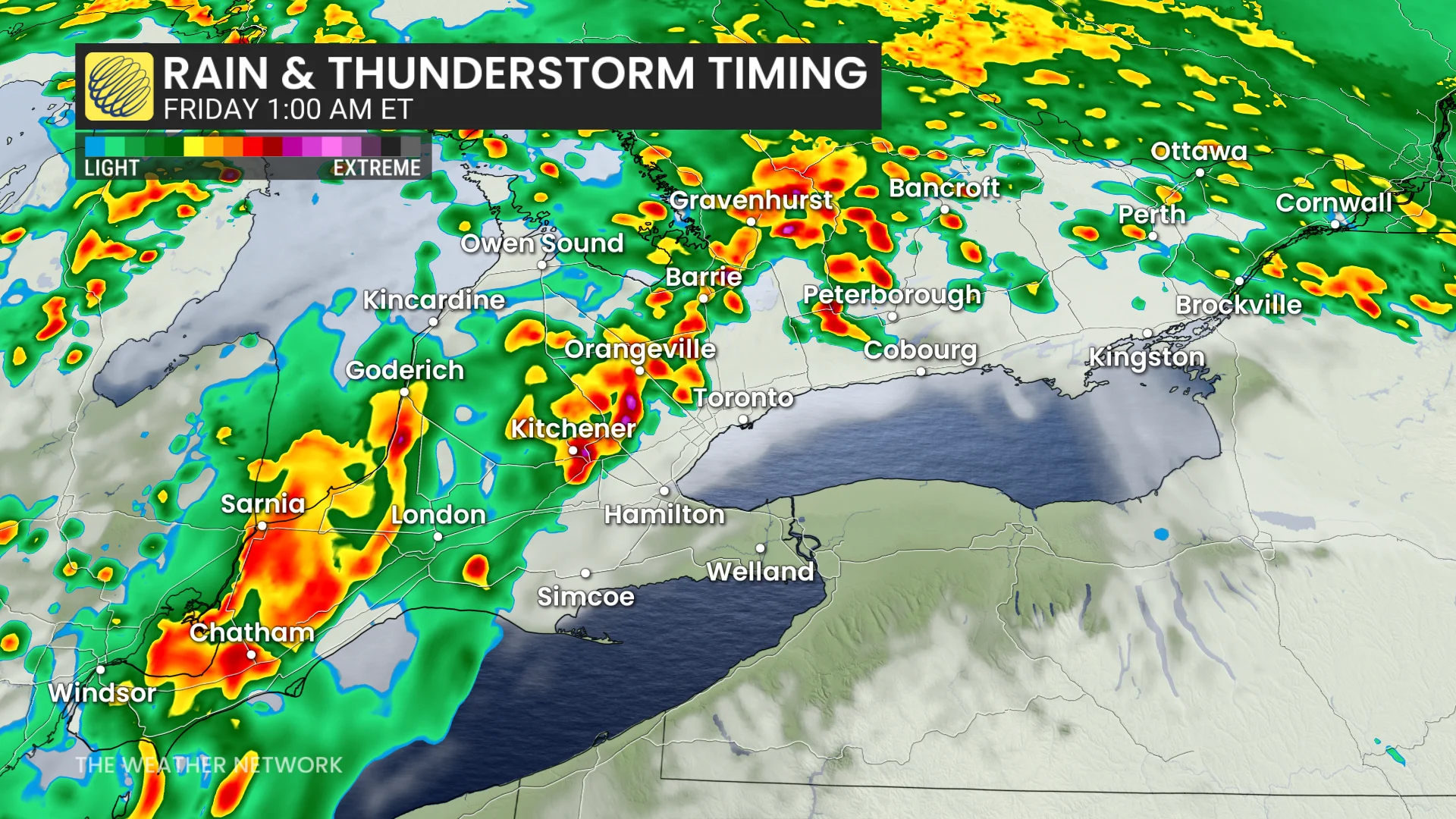 Baron - Ontario rain and thunderstorms Friday - April 1