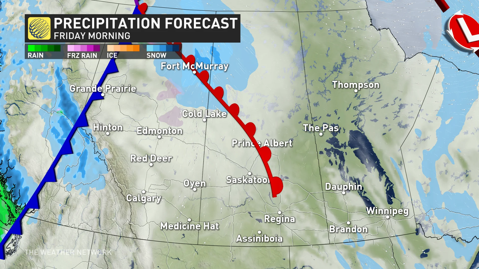 Baron - Friday morning precipitation Prairies - Jan9