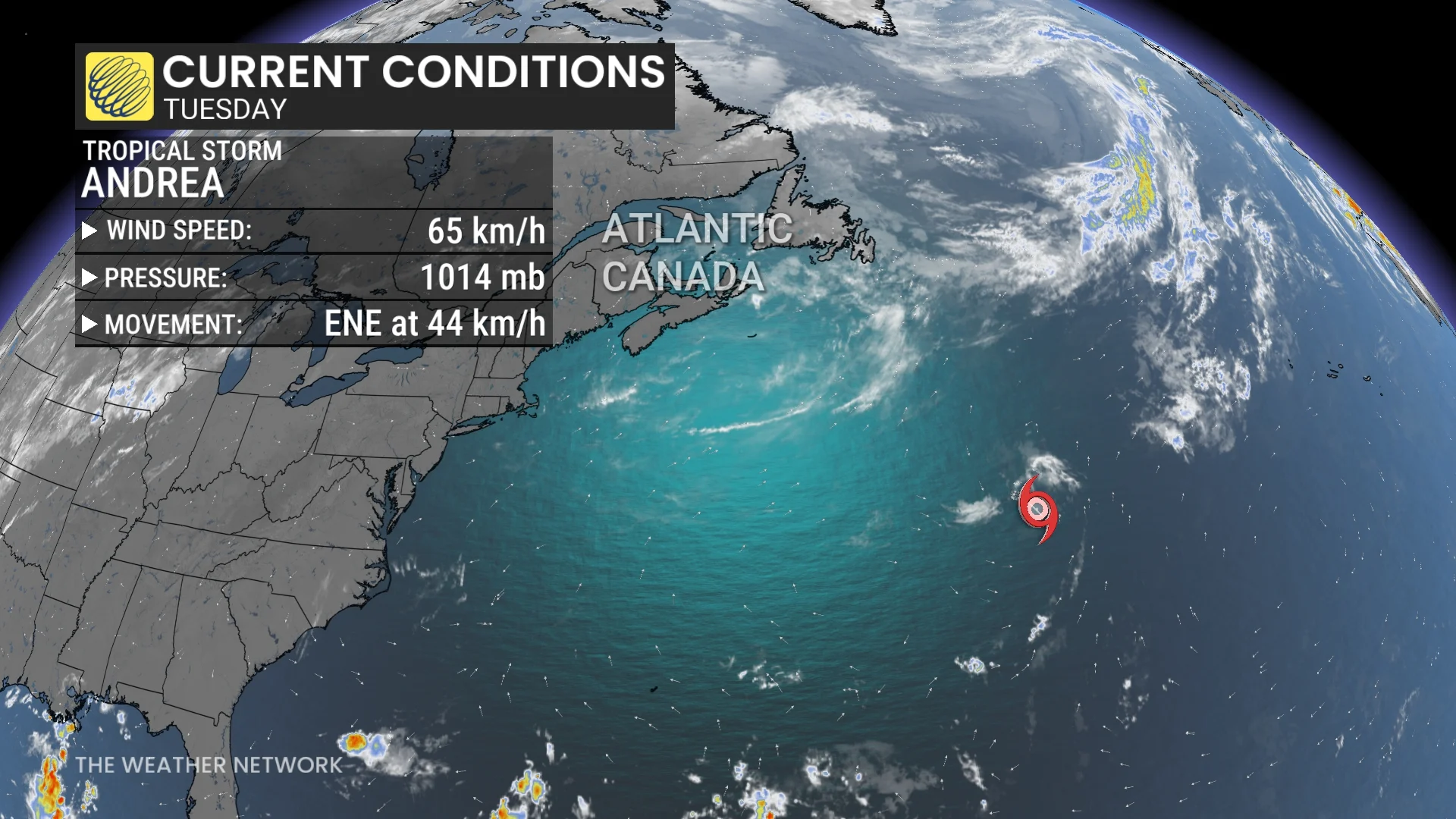 Baron - Tropical Storm Andrea Tuesday conditions - June24