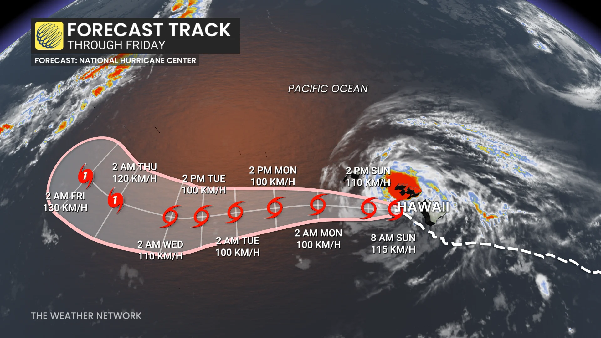 Tropical Storm Lala forecast track Aug. 16