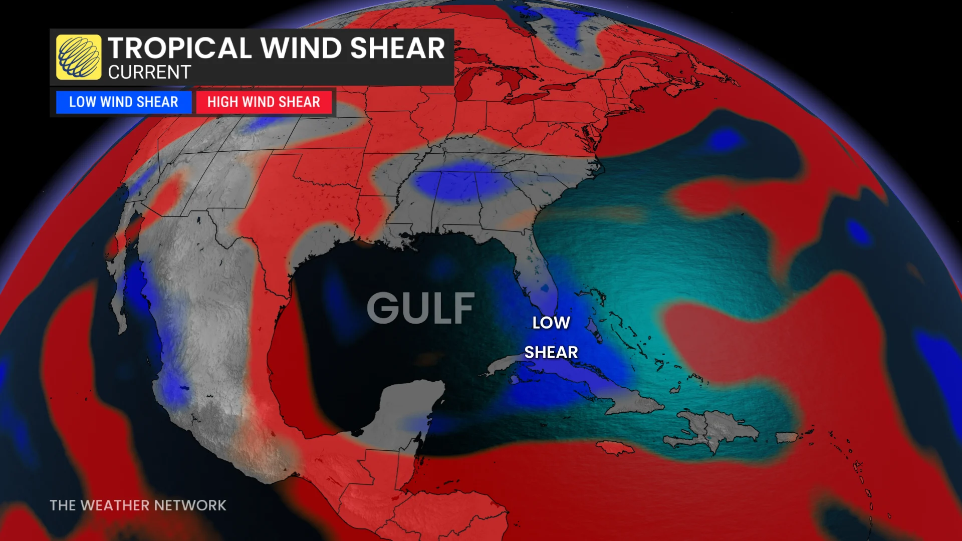 Tropical Wind Shear (current) Gulf of Mexico
