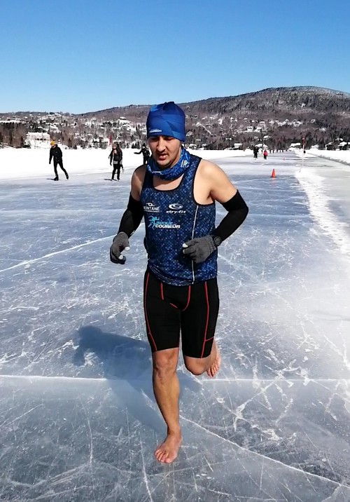 It was incredible': Barefoot runner does half-marathon on frozen Quebec  lake