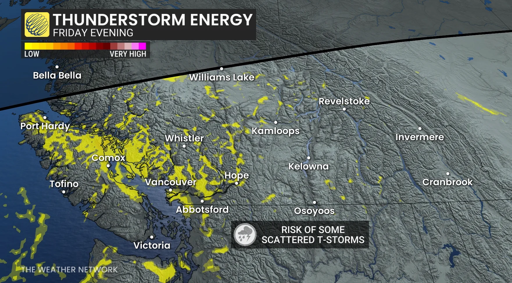 B.C. thunderstorm energy Friday evening