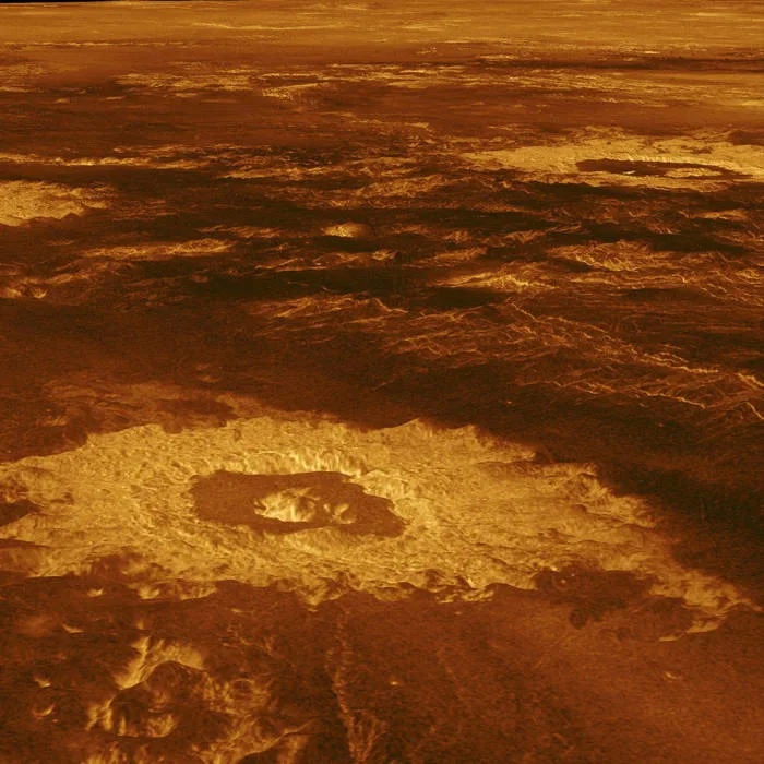 magellan image of venus crater farm lavinia planitia