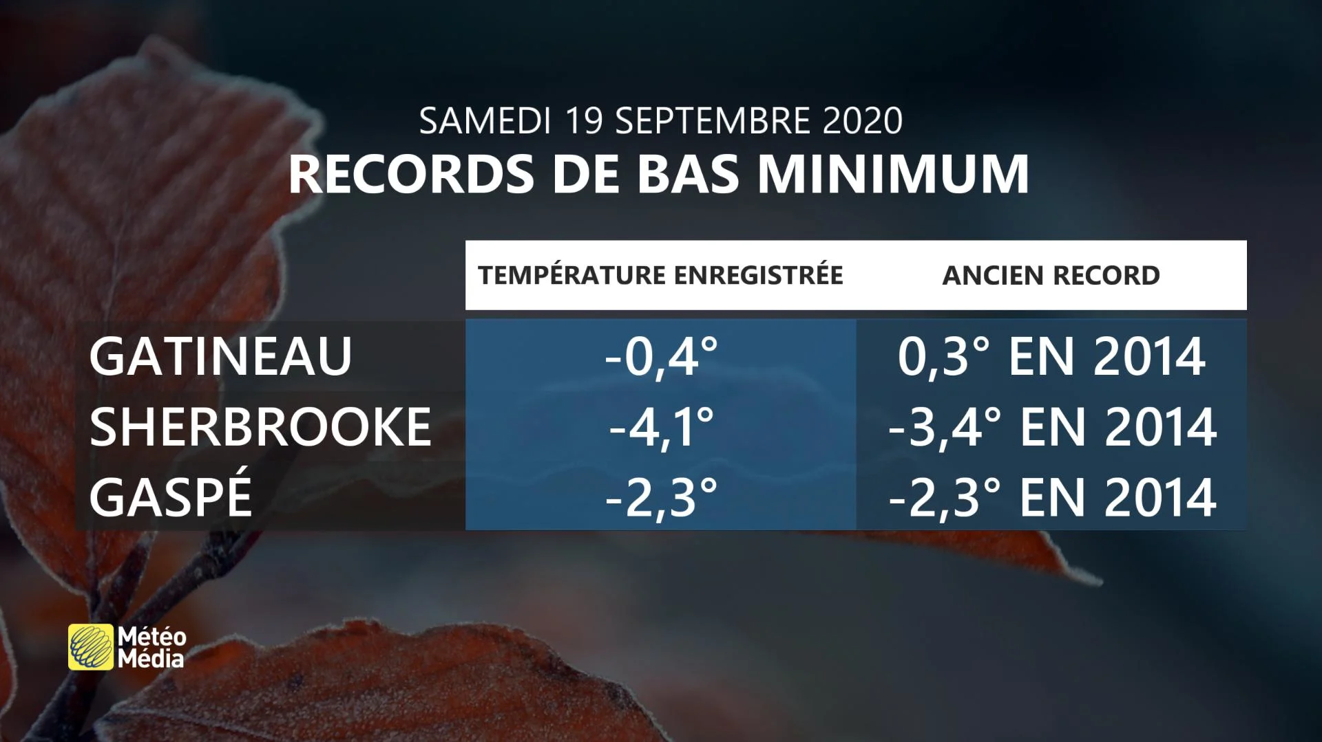 record de froid samedi