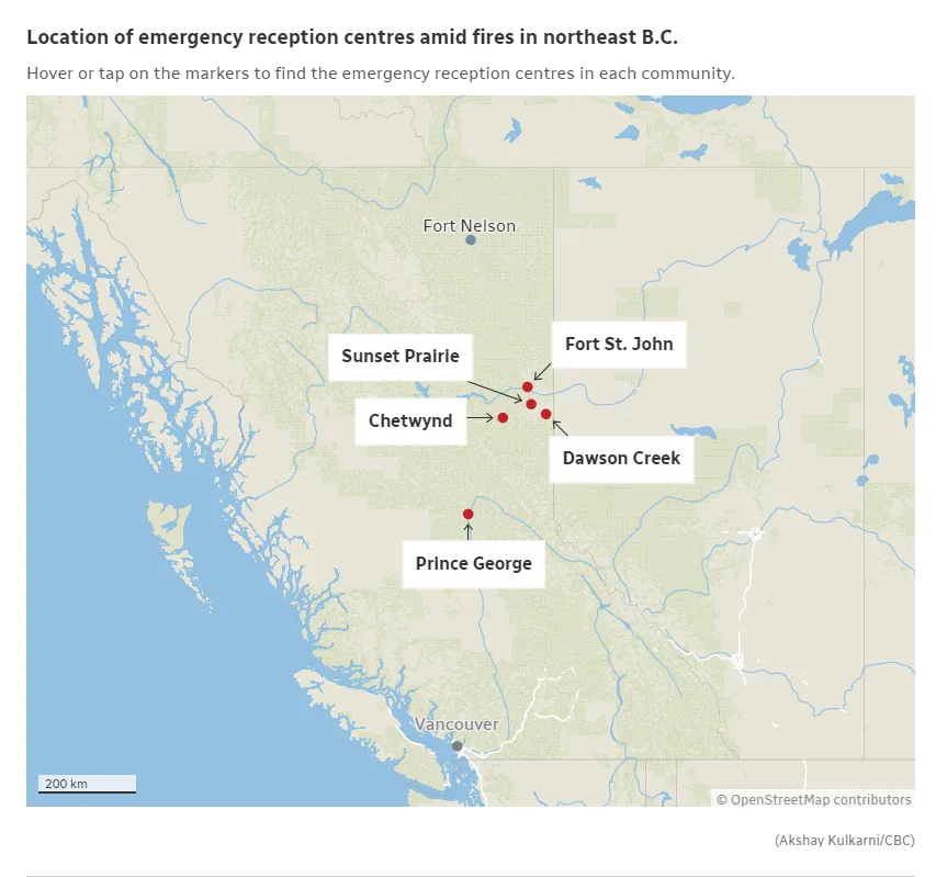 CBC- Location of BC emergency reception centres