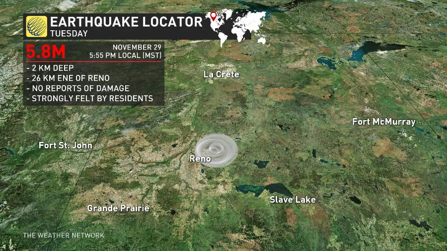 Location of earthquake