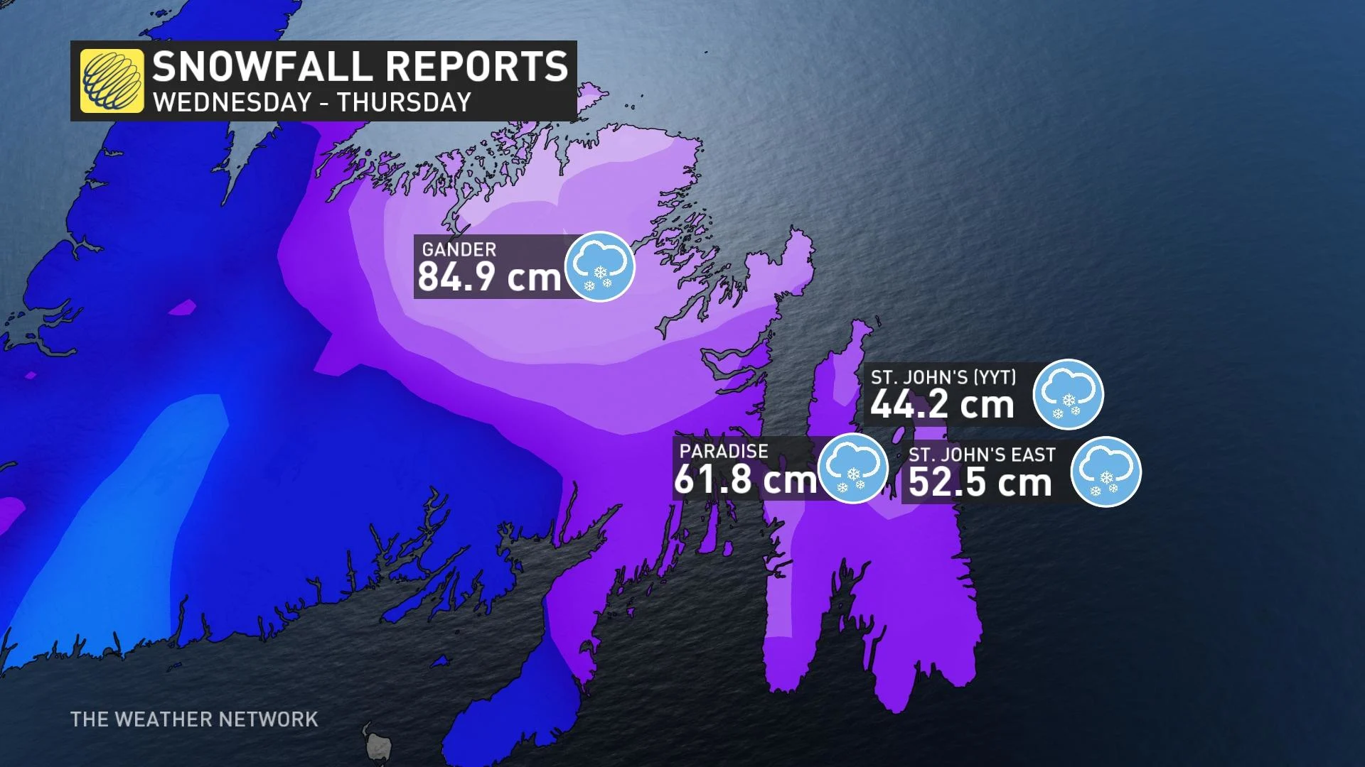 Newfoundland snow reports