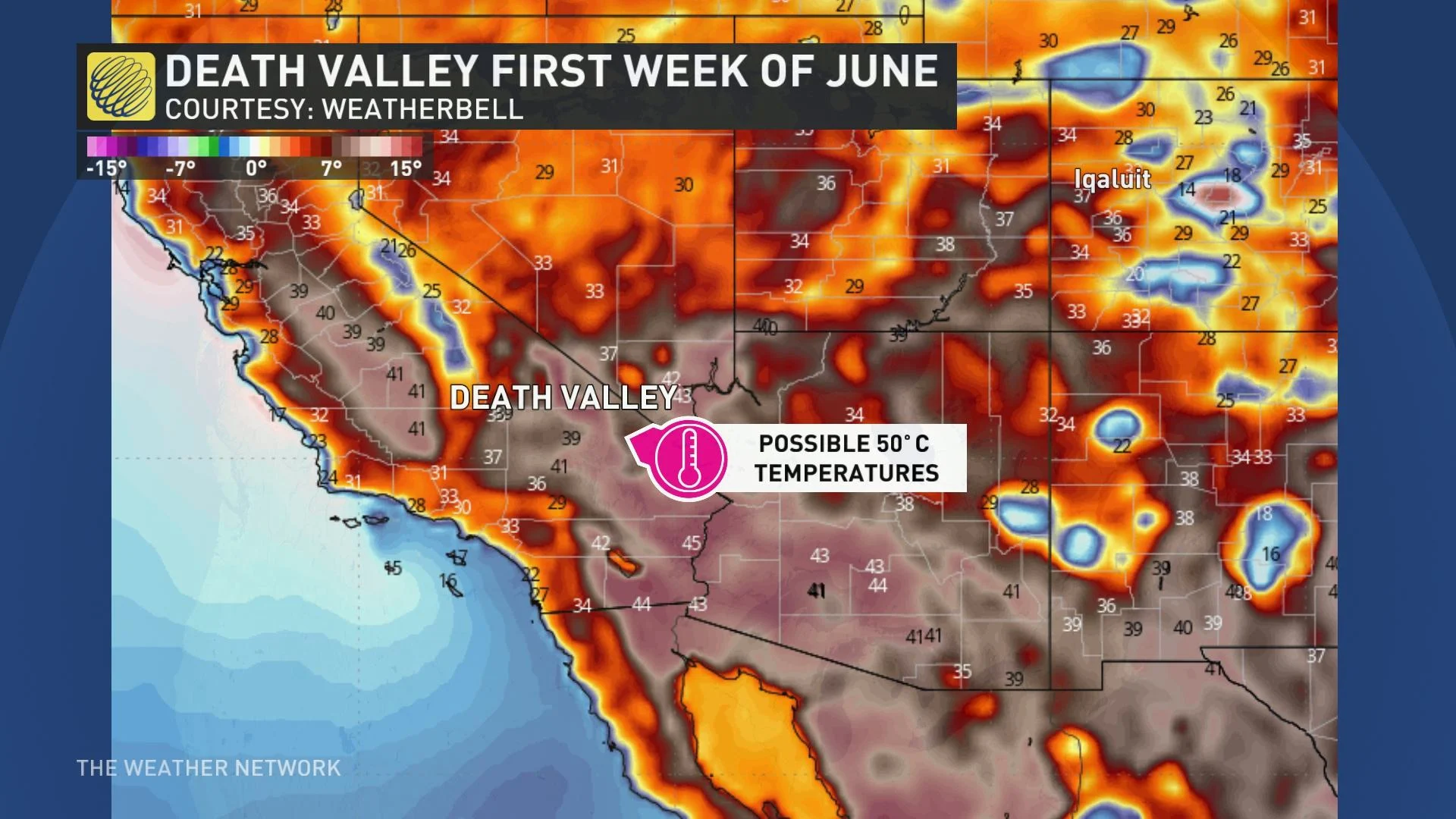 Death Valley first week of June temperatures_June 4