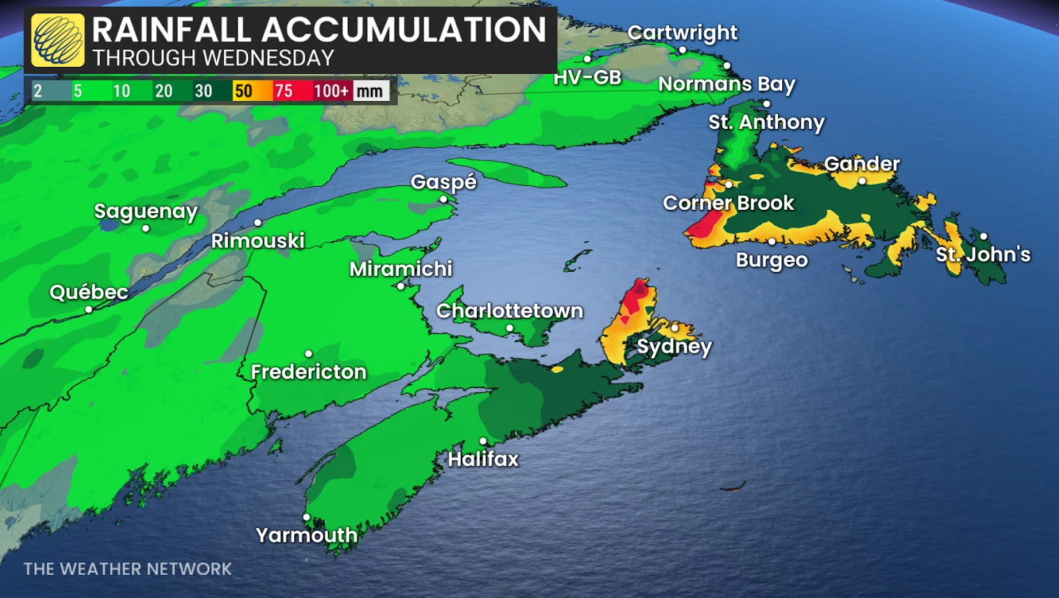 Atlantic, Canada, Storm, Rain,  November 02, 2025. (The Weather Network/Tyler Hamilton)