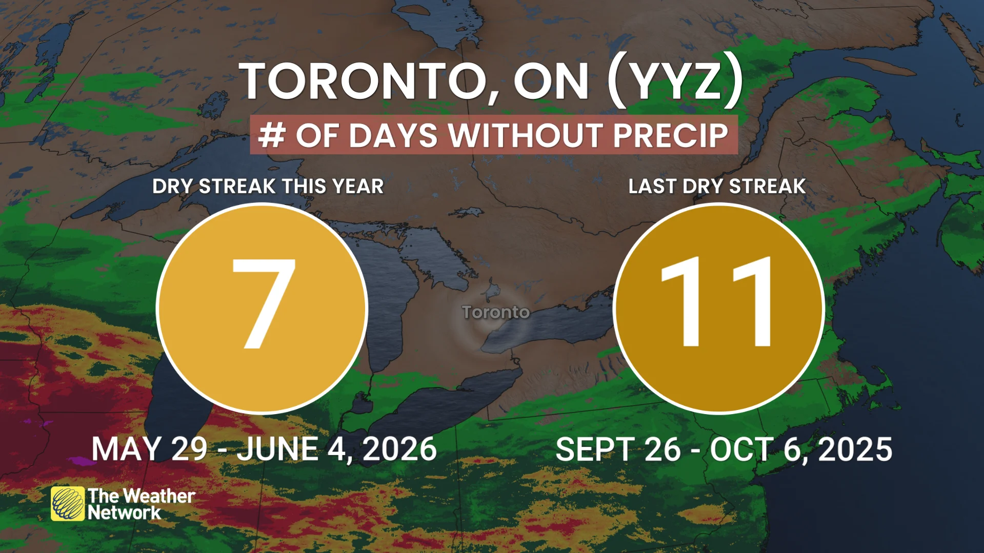Dry stretch for Toronto Pearson airport (Sept 23)