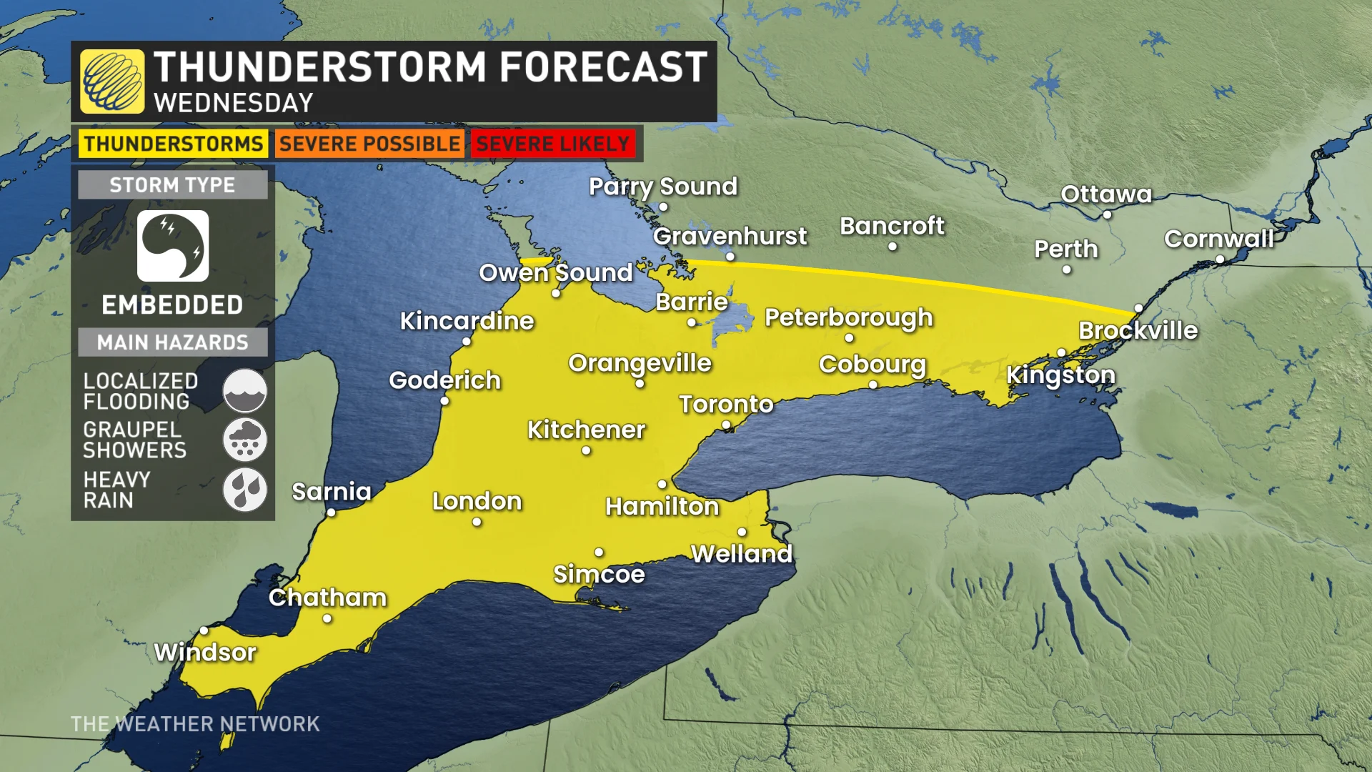 Baron - Wednesday thunderstorm risk in Ontario - Mar5