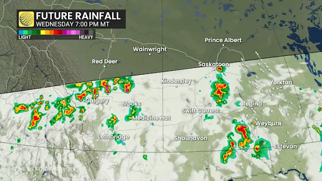 Large hail threat with severe storms over the Prairies into Wednesday ...