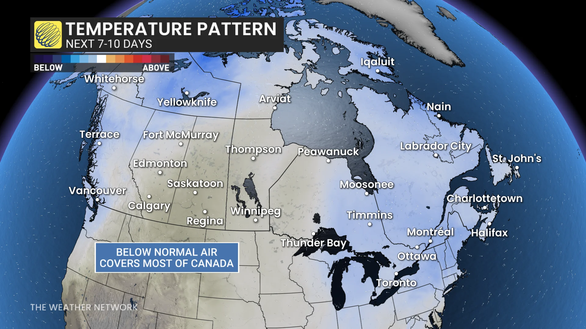 Baron - Temperature pattern next 7 days Canada - May 15