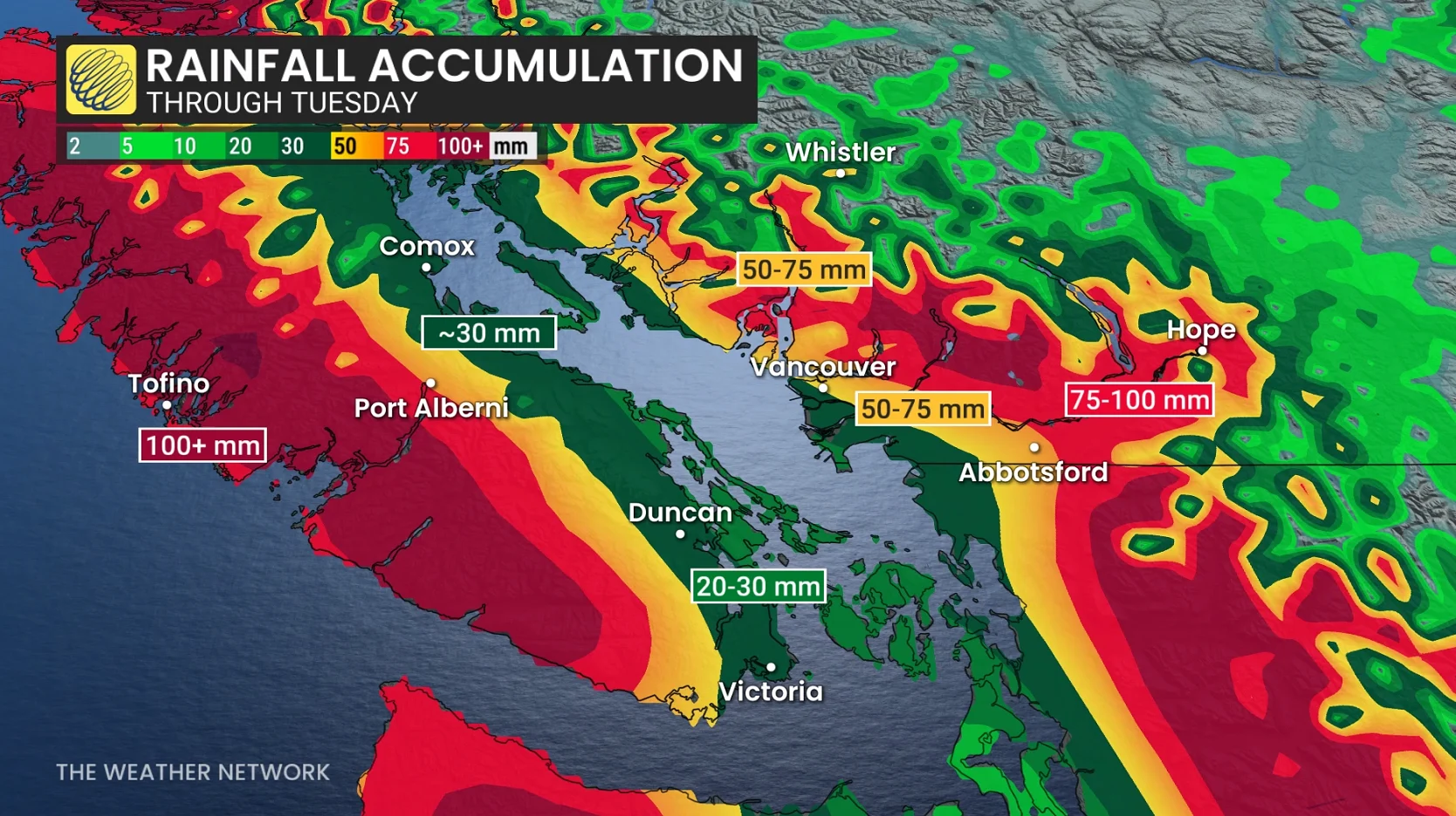 B.C. rainfall this week