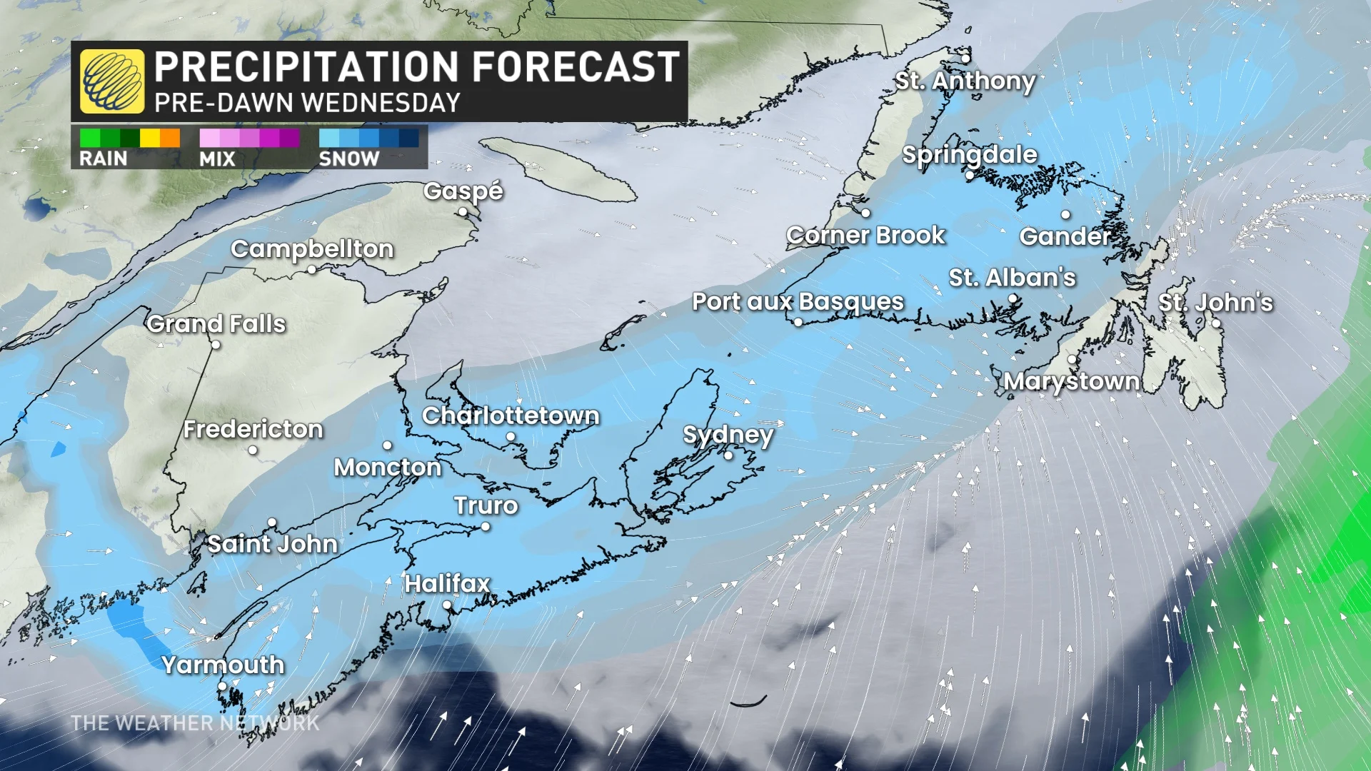 ATL precipitation timing Wednesday morning
