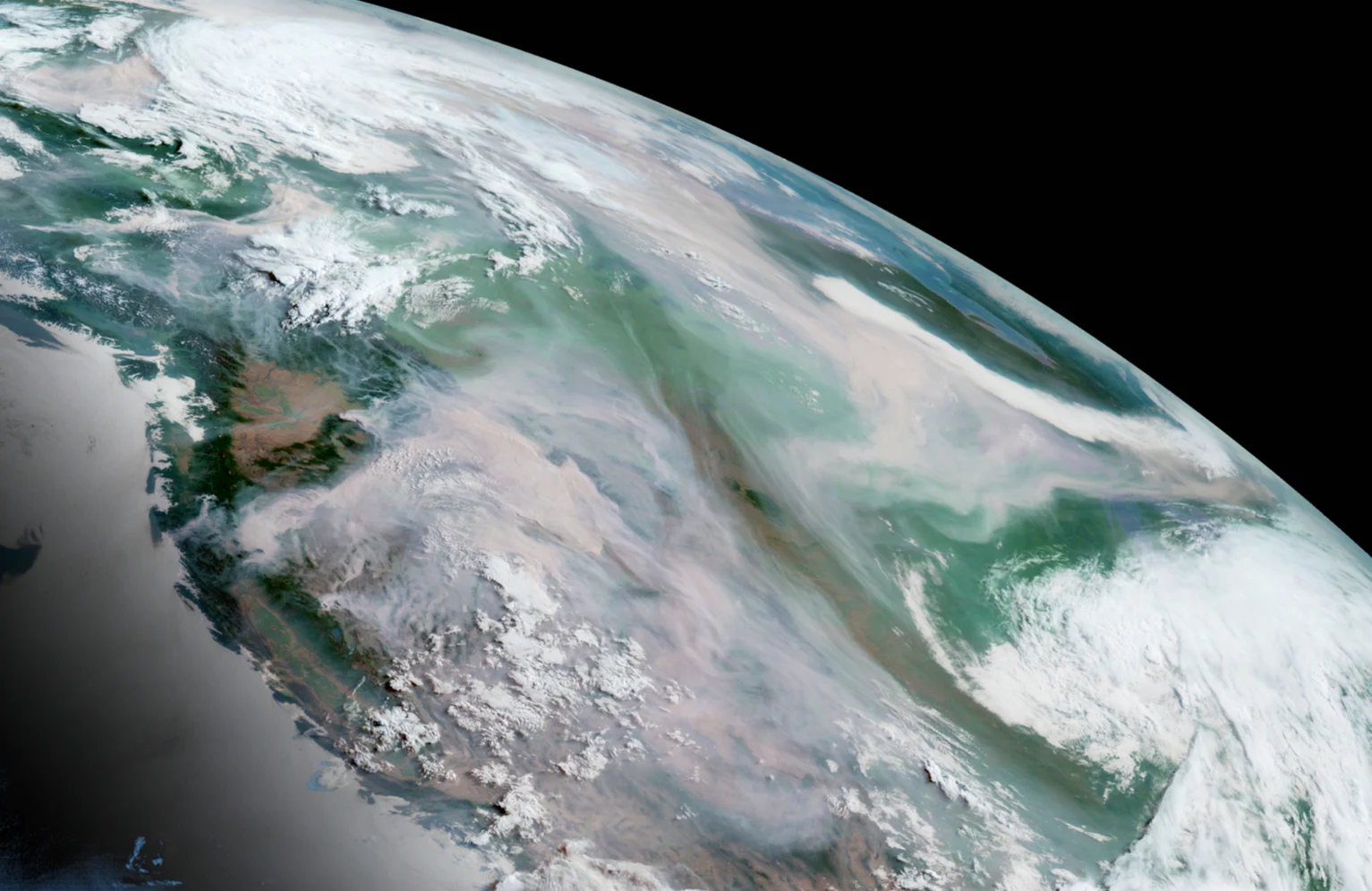 North America chokes in smoke, looks like an ashtray from space