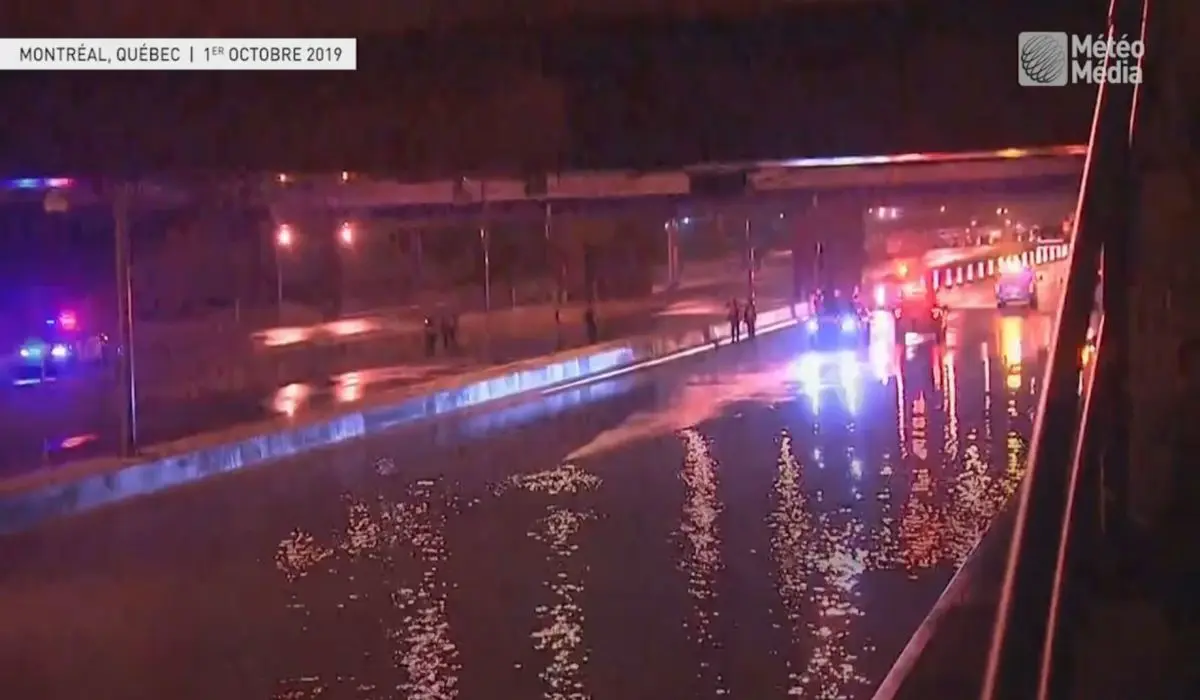 Pluies diluviennes : des Montréalais coincés sur l'A-20