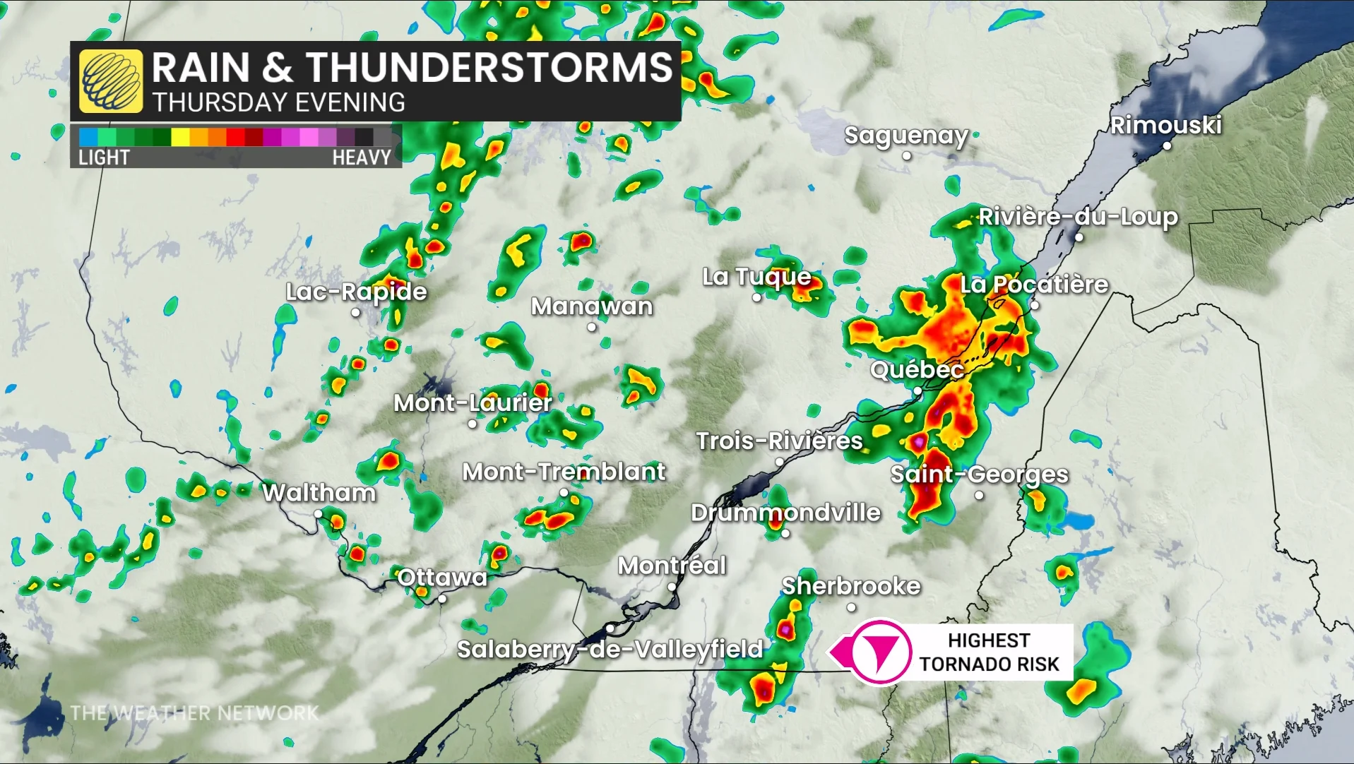 Baron - Rain and thunderstorms Ontario Thursday evening - Aug 27