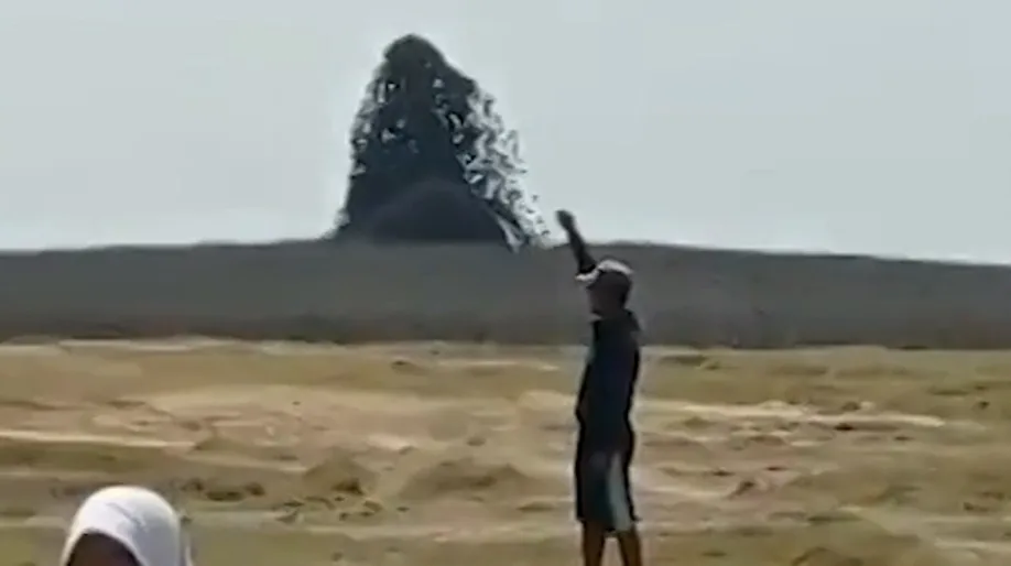 Mud volcano erupts killing buffalo and poisoning farmers with toxic gas
