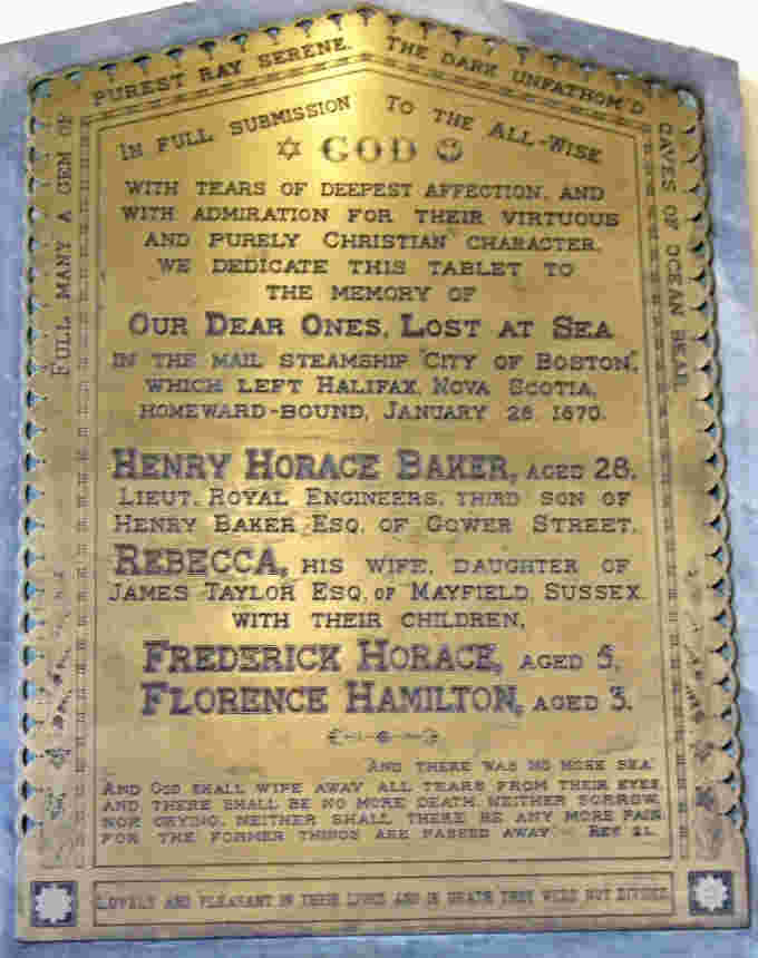 Memorial in St Pancras Parish Church London