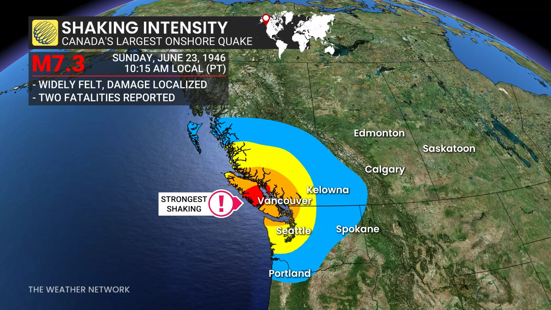 1946 Vancouver Island Earthquake Shaking Intensity