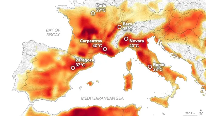 European heat wave found to be 5x more likely with climate change