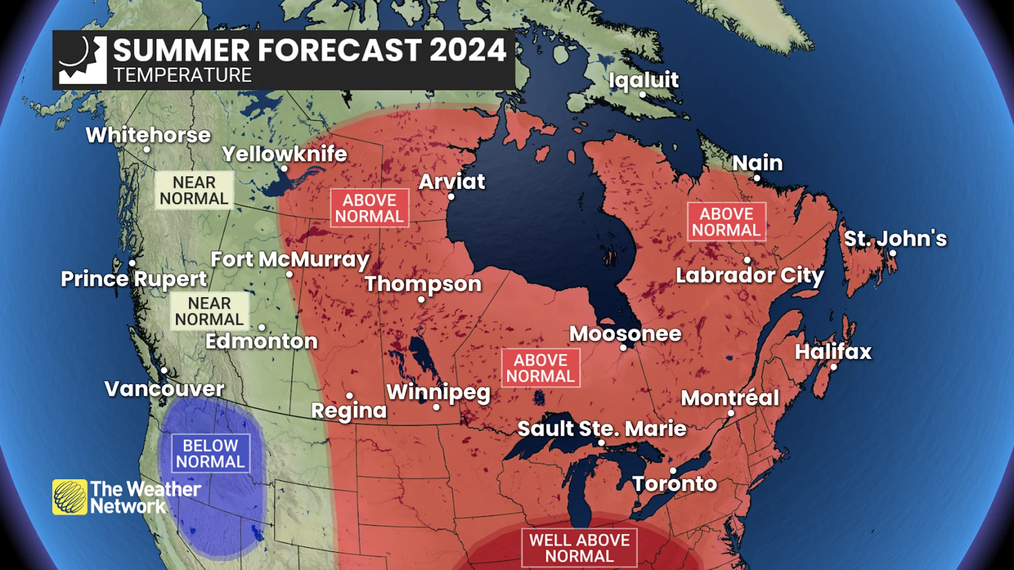 THE WEATHER NETWORK: Canada's 2024 Summer Forecast - Temperature Outlook 2
