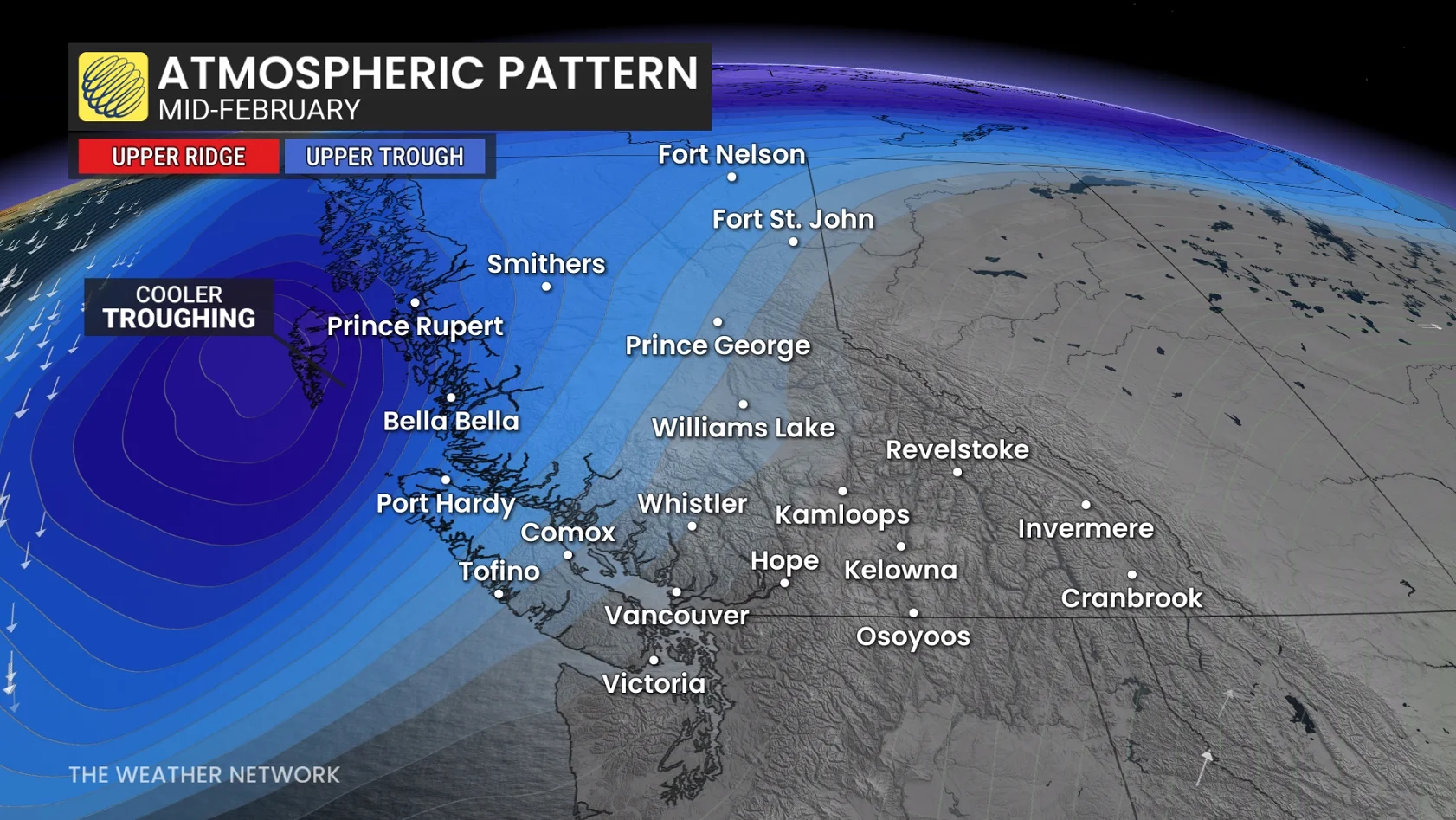 B.C. atmospheric pattern mid-February 2026