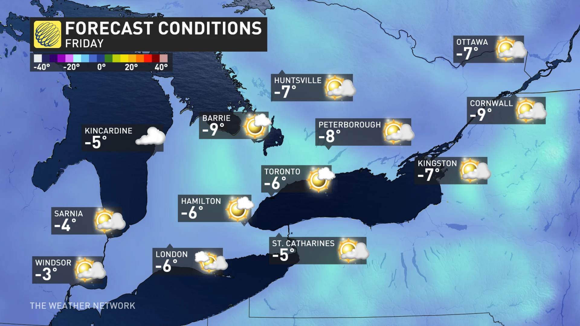 Baron - Friday temperature icon southern Ontario - Feb 19