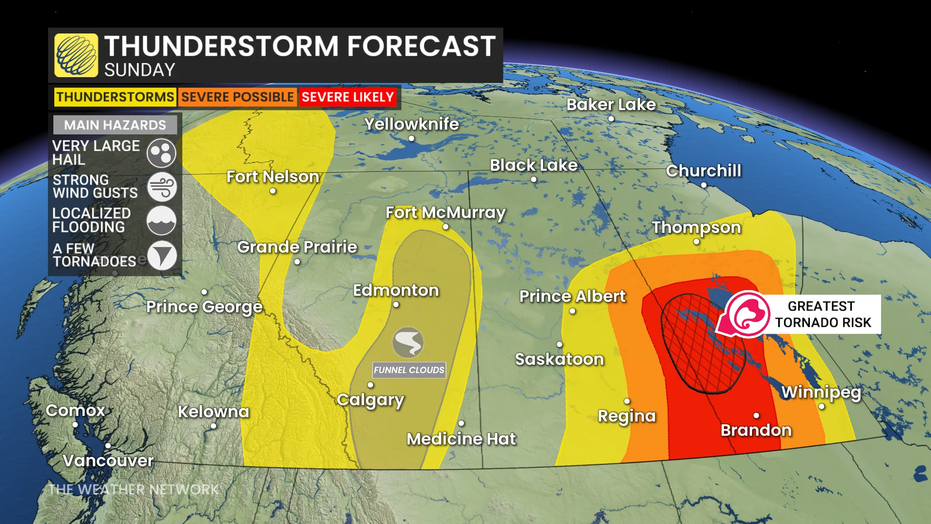 Prairies storm risk Sunday