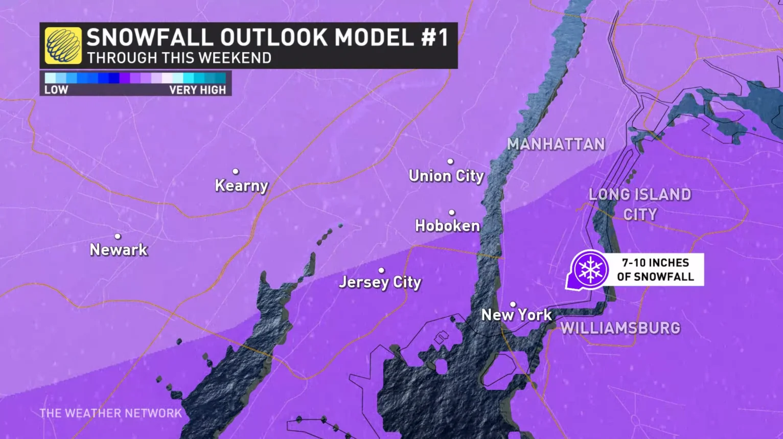 New York City snowfall outlook model 1 vers. 2 Jan 2, 2024