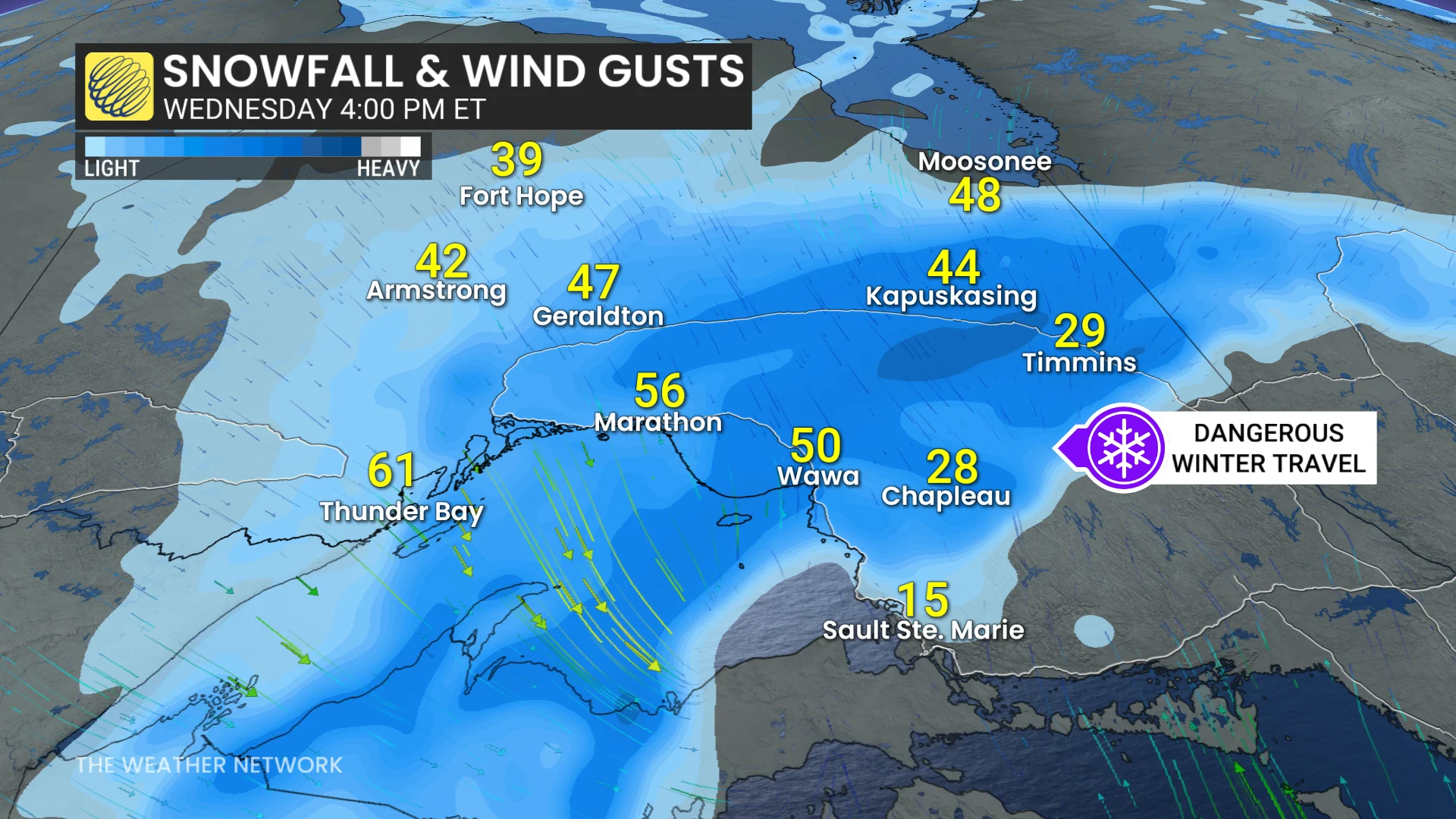 Baron - Northern Ontario snow and winds - Nov 25