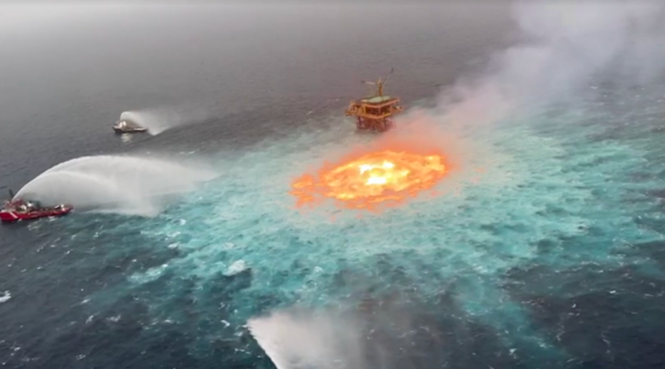 'Eye of fire' burns in Gulf of Mexico after underwater pipeline ruptures