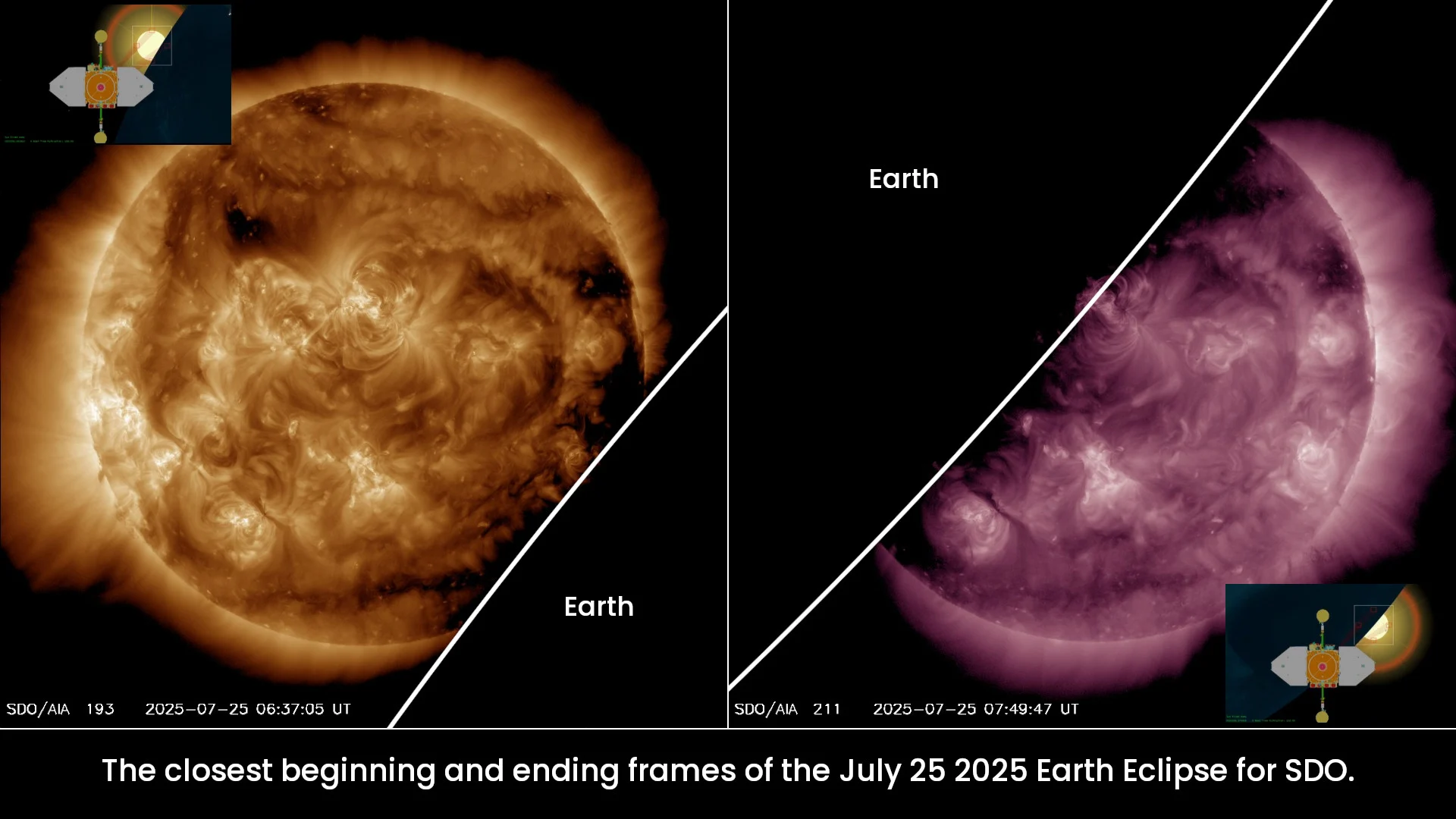 Start End Frames - Earth Eclipse - SDO - July 25 2025