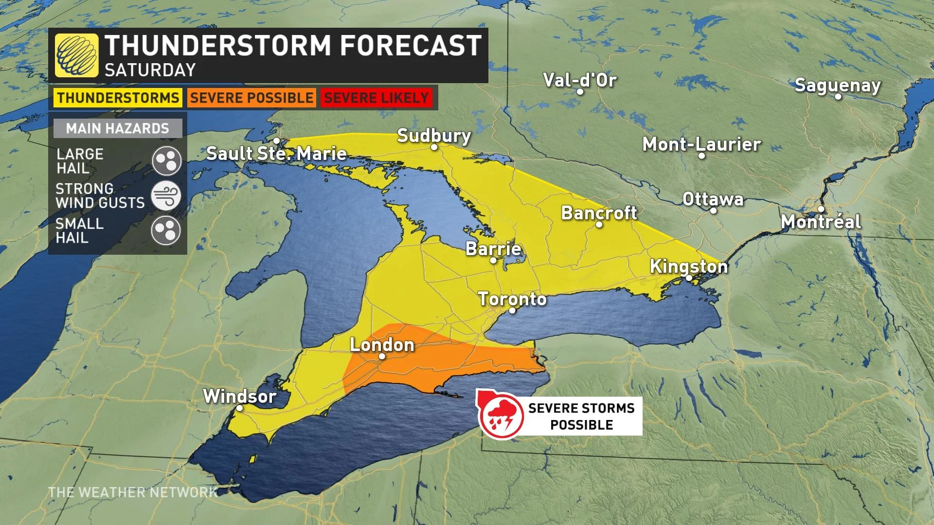 Ontario Saturday storm risk map_May 25