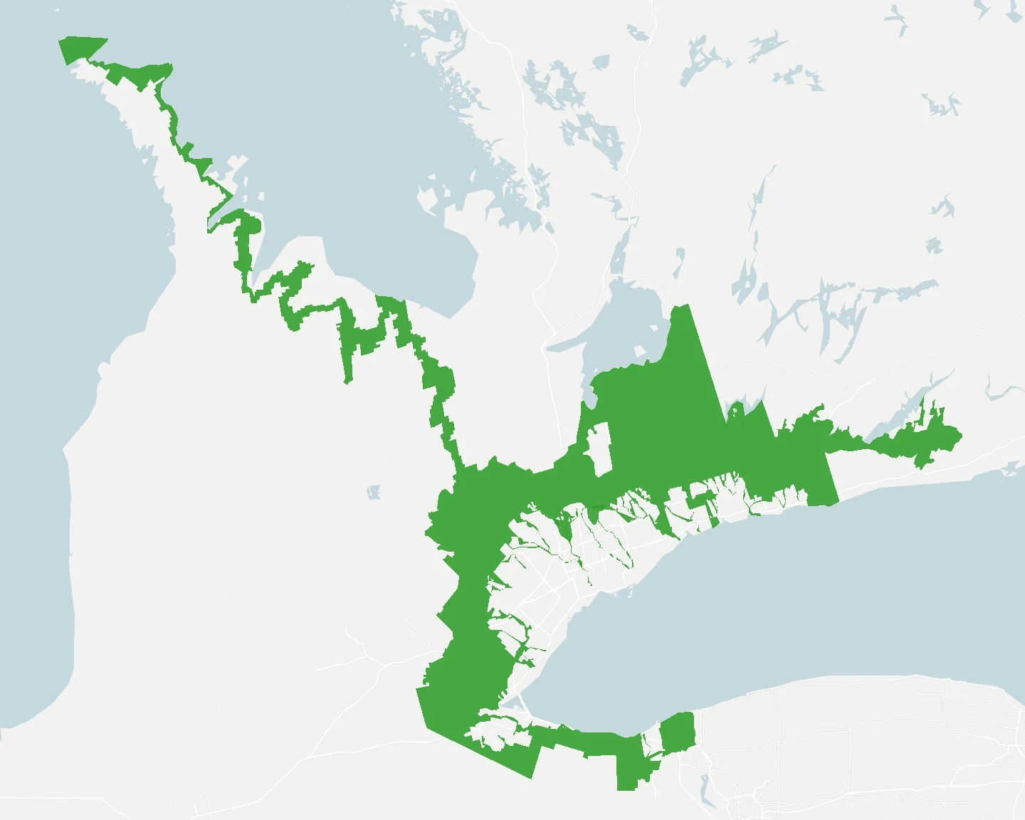 Greenbelt map/Government of Ontario, National Capital Commission (Graeme Bruce/CBC)