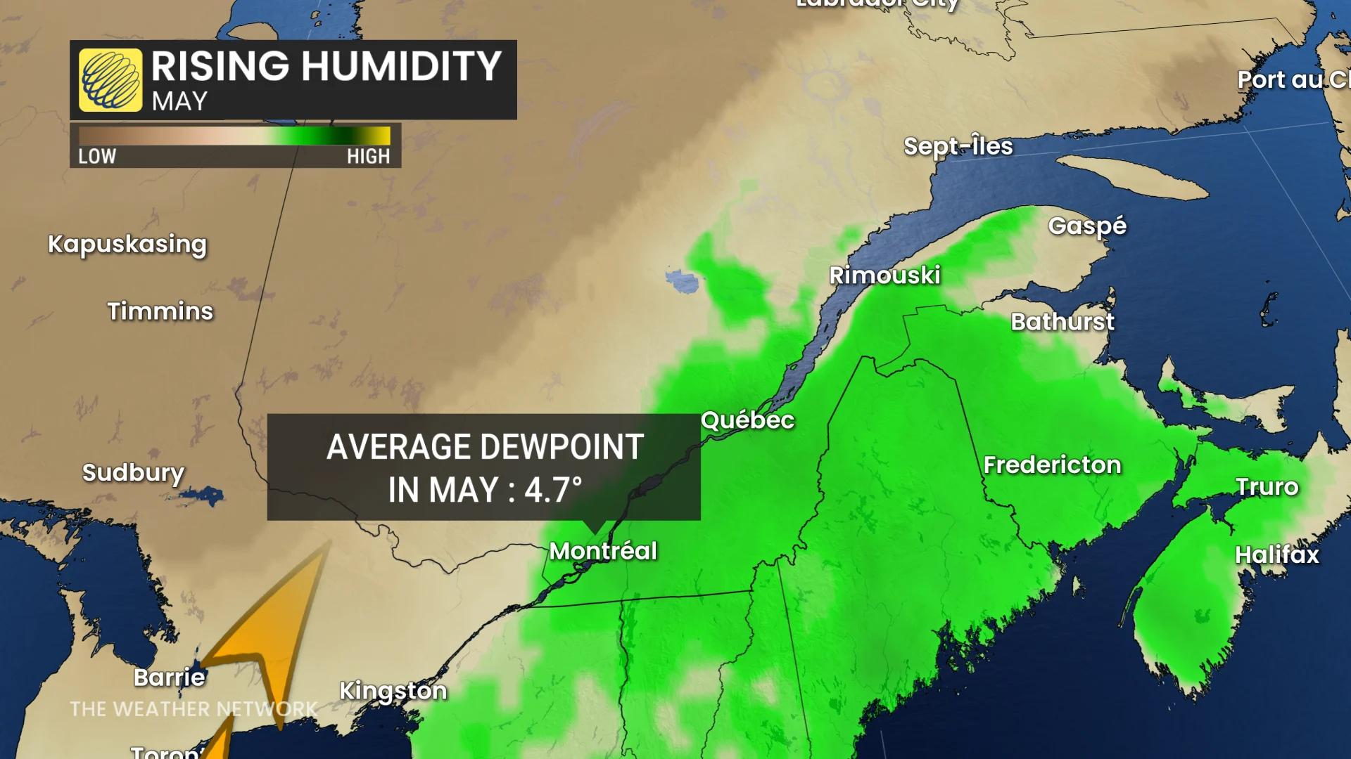 Quebec Rising Humidity May